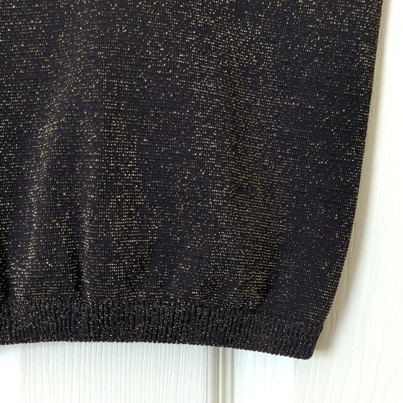 Intimately Free People Lurex Knit Skinny Strap Seamless Brami Top Black Gold XS - Picture 6 of 9